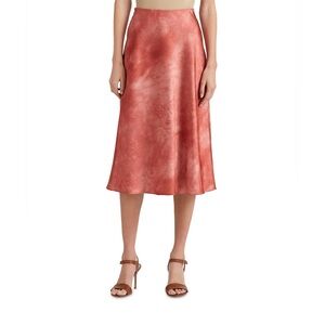Ralph Lauren Satin Tie Dyed Skirt Elegant  Women's Skirt